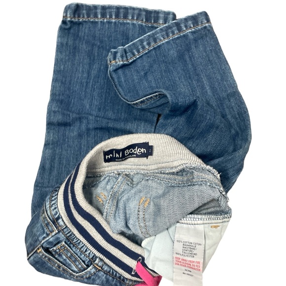 Mini Boden Kids Jeans Size 2 ❤️ hearts on the knees & bottom Elastic waistband - Picture 7 of 7